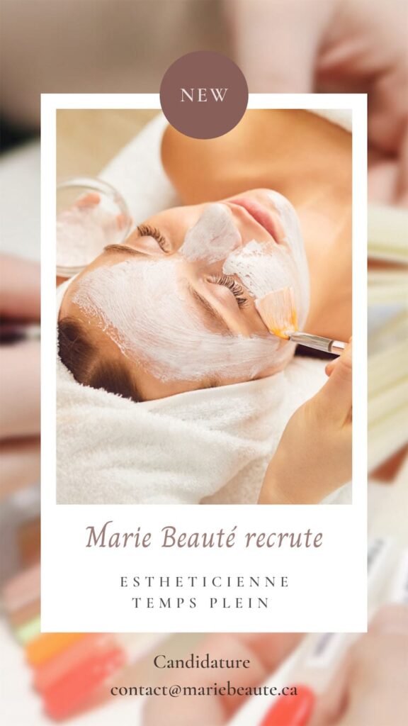 Actualite fevrier 2022 Marie Beaute - candidature estheticienne